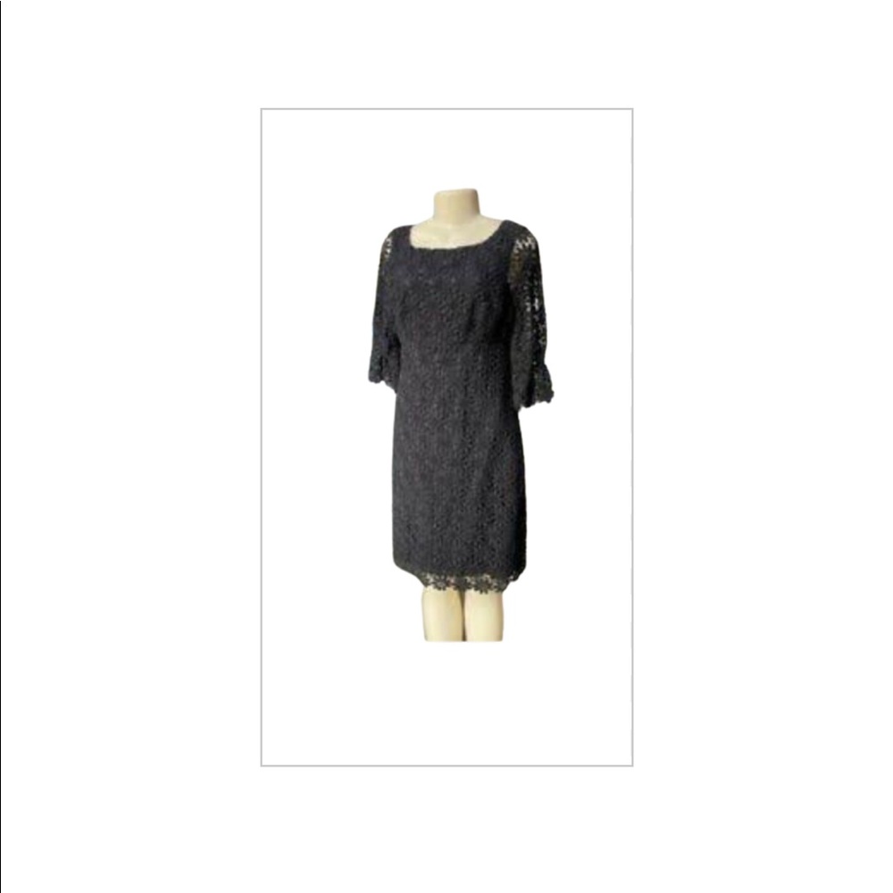 Lilly Pulitzer black eyelet 3/4 sleeve dress Size 4